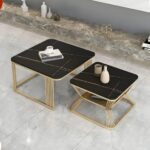 Chic and Functional Metal Square Nesting Tables Set of 2 3
